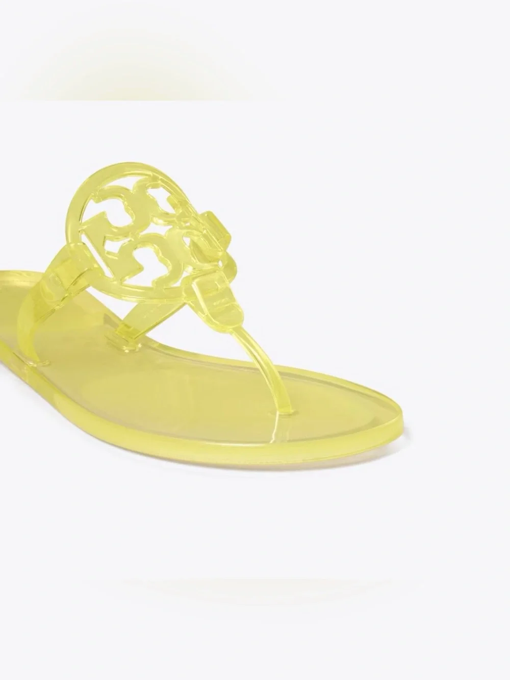 Tory Burch Transparent Yellow Jelly Logo Thong Sandals